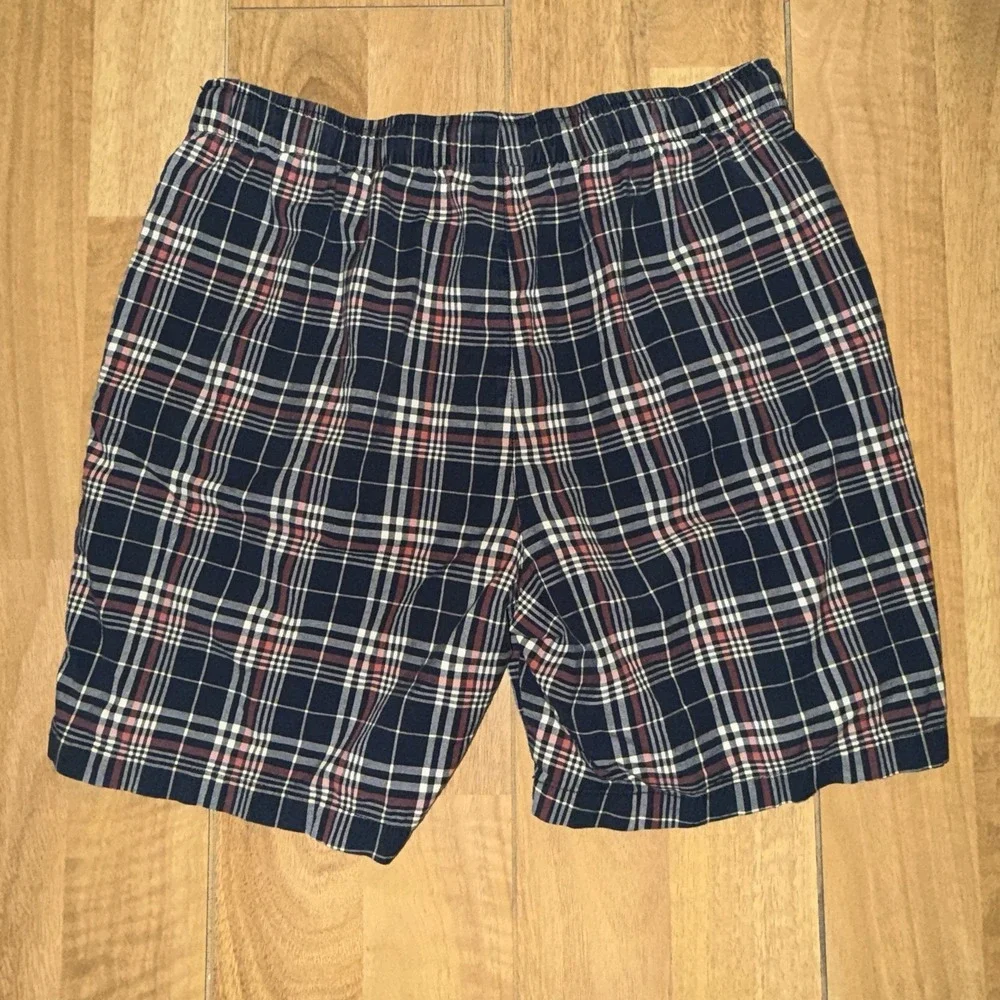 Men's L.L. Bean Dock Shorts Multicolor Plaid Pockets Drawstring Preppy Size L